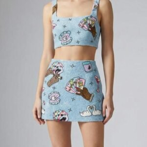 Vegas Beaded co-ord- Blue